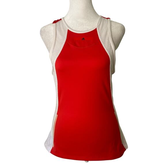 Adidas x Stella McCartney red & white athletic tank top size M - Picture 1 of 12